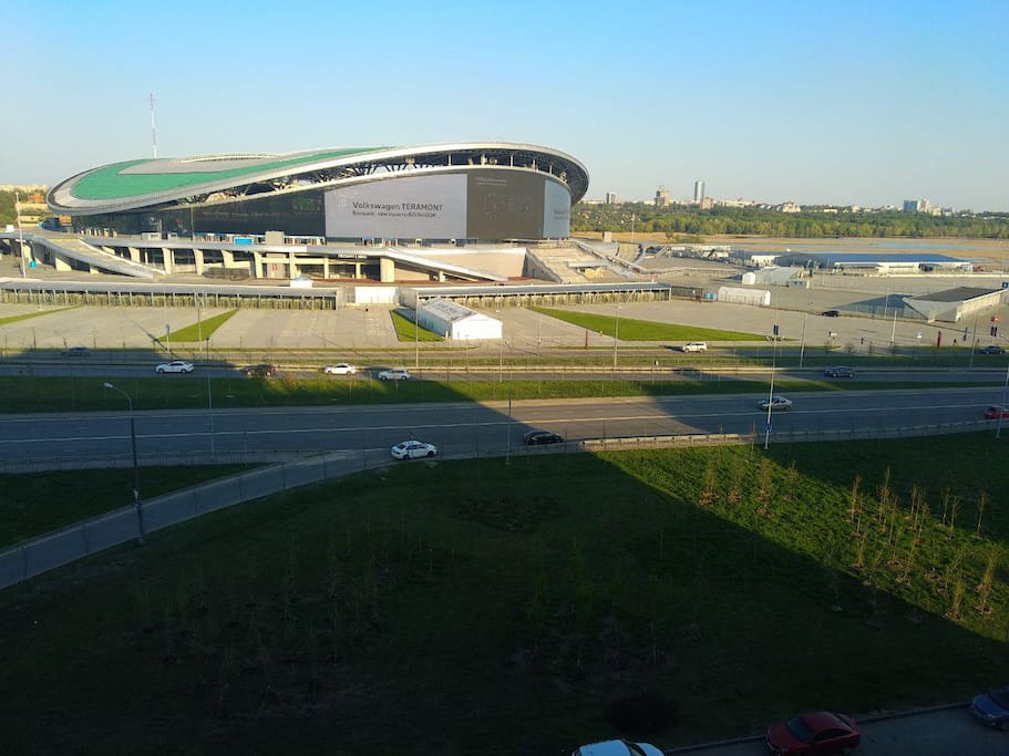 balcony with view on Kazan Arena