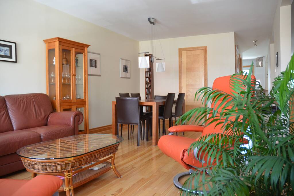 Salon ouvert sur la salle à manger