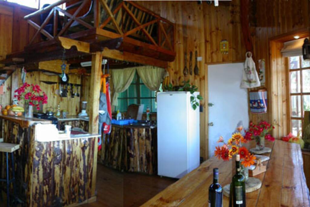 Cocina integrada al comedor