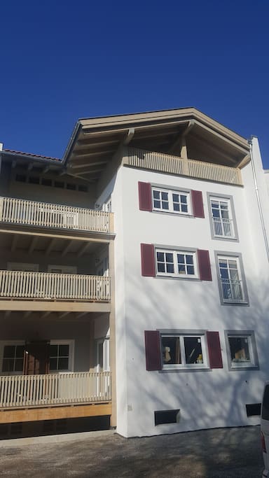 Back of house with parking