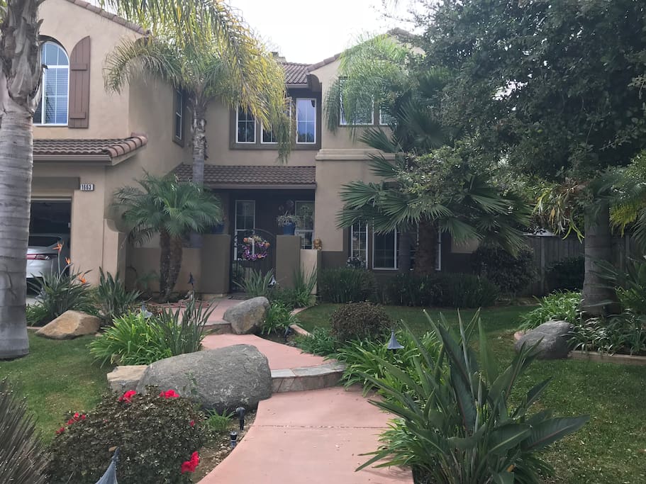 Entry to tropical lush gardens