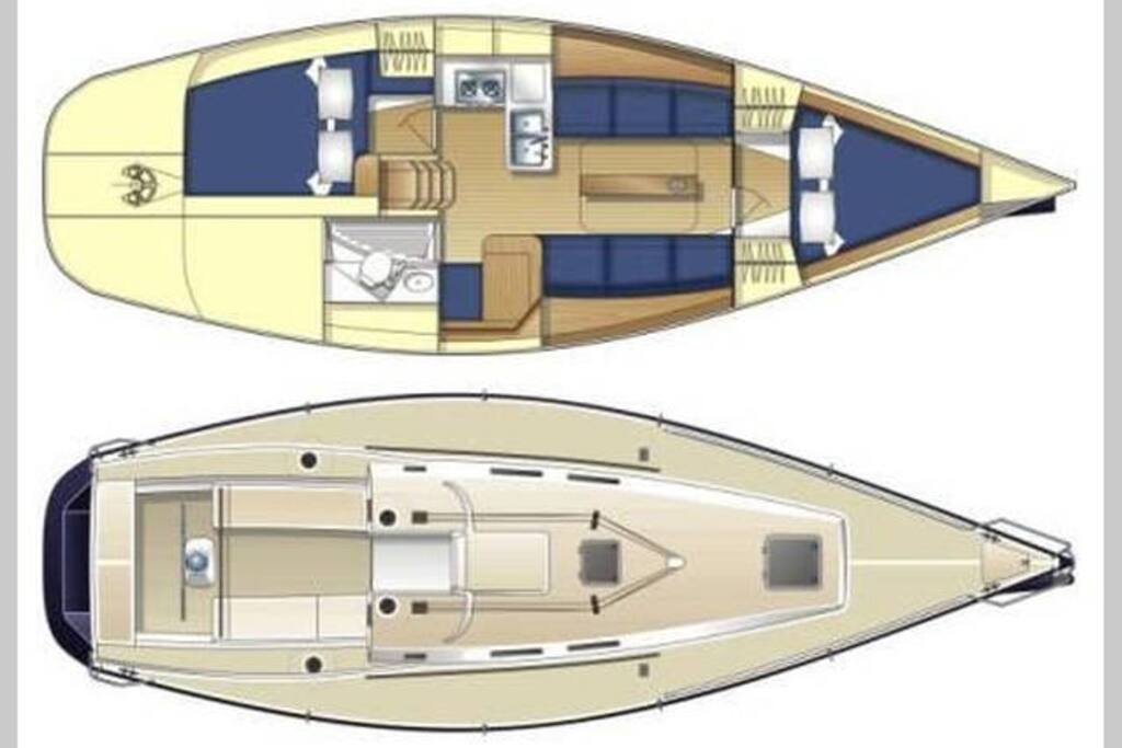 Tekening interieur van de J109