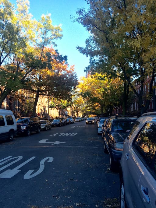down the block...