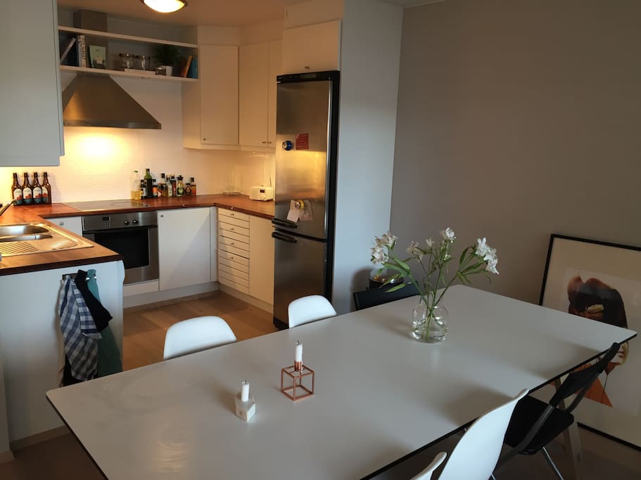 Kitchen with dining table.