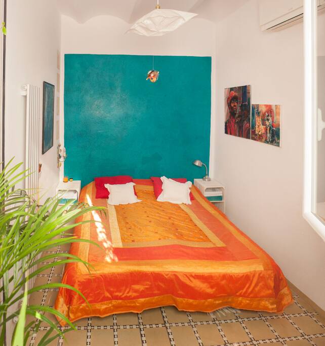 your room with a double bed