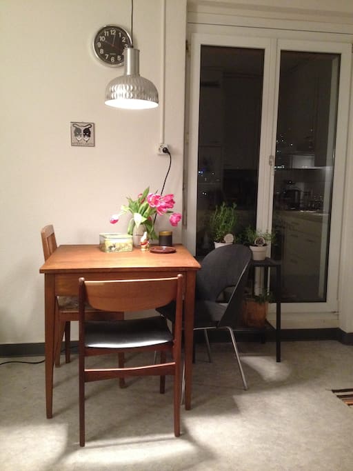 Kitchen with table and couch