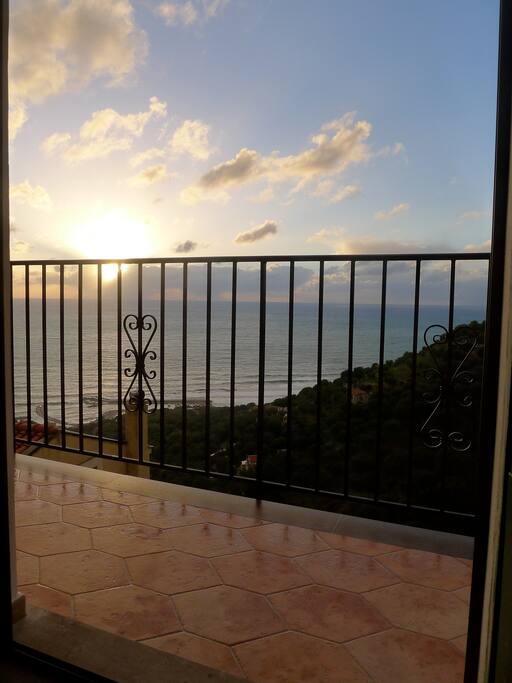 The view from the balcony of the upstairs bedroom