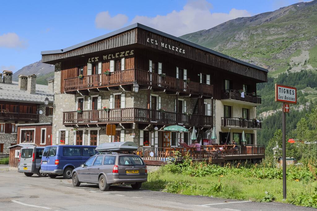 View of the outside and deck in summer