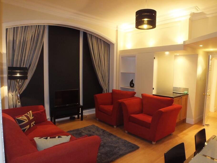 Living area, TV, sofa bed