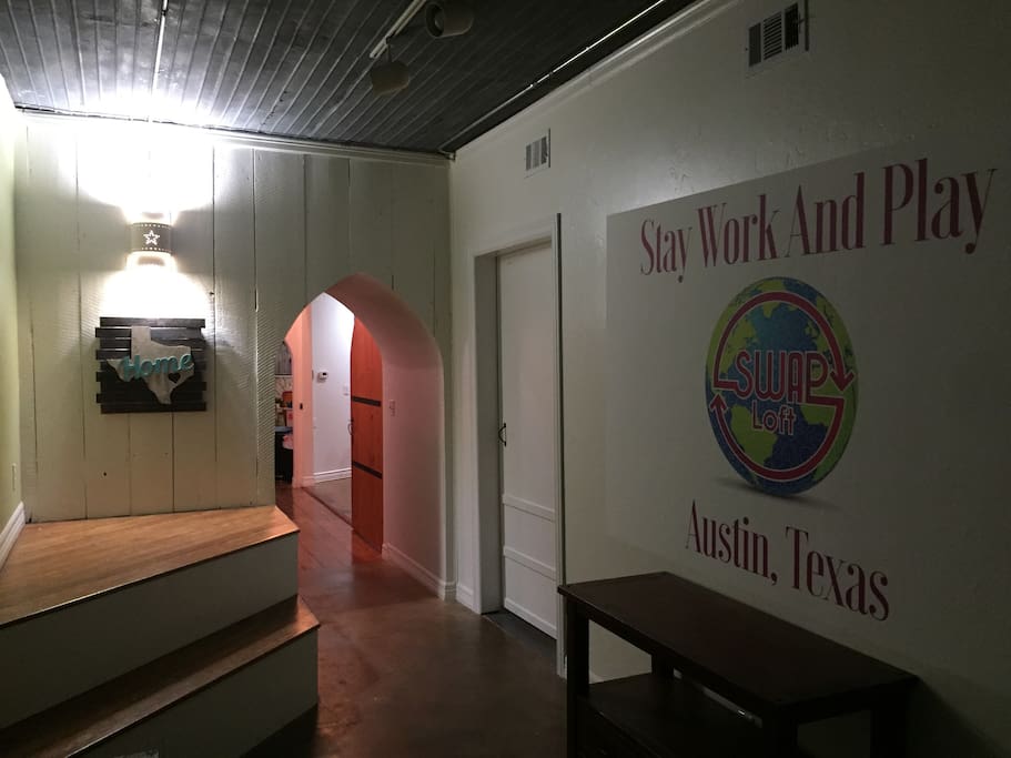 Co-Working & Co-Living in Austin at The SWAP Loft - Stay Work And Play - Austin, Texas! 2 Floors & 4,000+ Square Feet of Space for you and other solo travelers to have a great time in Austin! You will also get access to our other 2 locations to Co-Work, hang out, and meet fellow solo travelers.