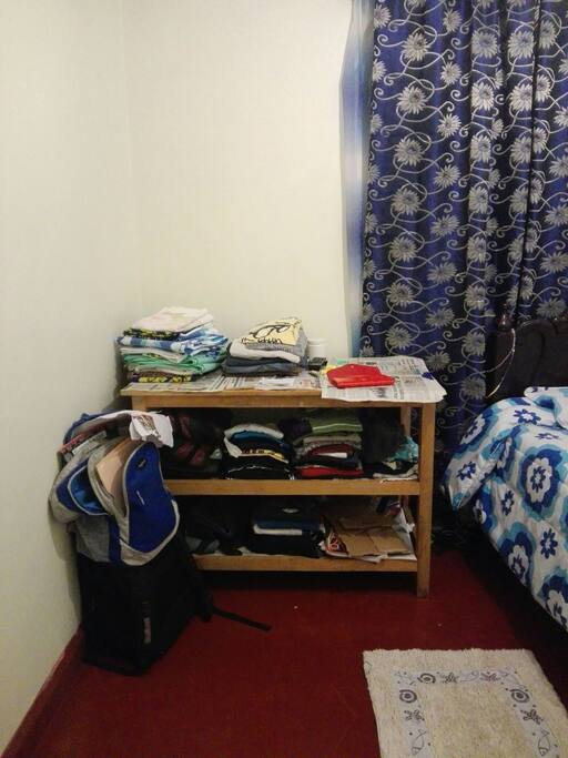 Enough space for luggage and clothes and can be used as a study table