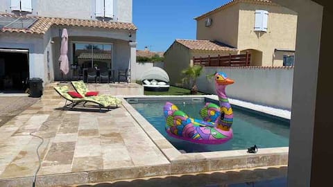 Villa with private heated pool and jacuzzi spa.