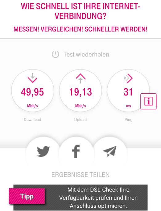 WLAN Geschwindigkeit