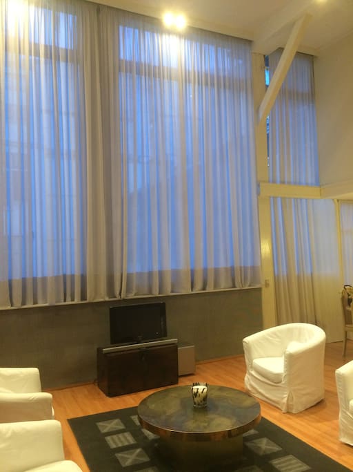 High Ceiling Living Room