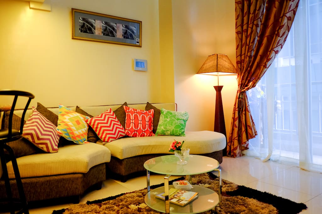 The living room where you can relax while watching TV or have a glass of wine.