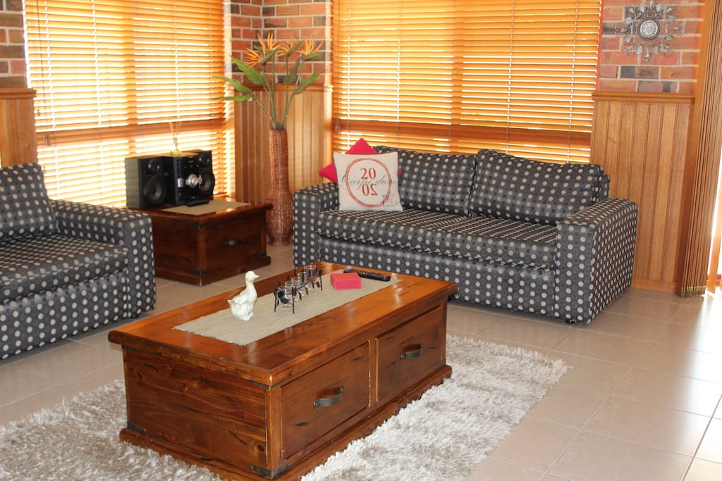Living Area
with 2 Double Sofa Beds and Stereo/CD Player