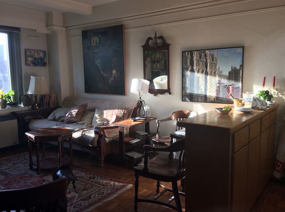 Sun-drenched living room in the Late afternoon