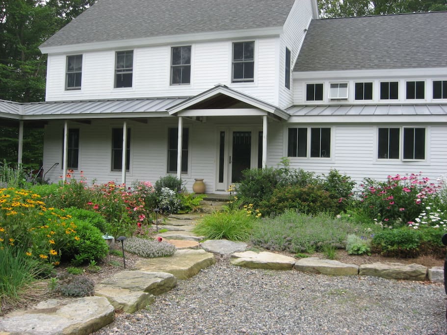 Front of house in summer