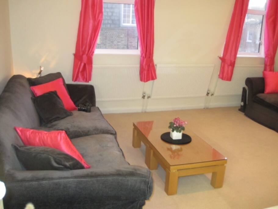 Sitting room. One of the sofas is a sofabed