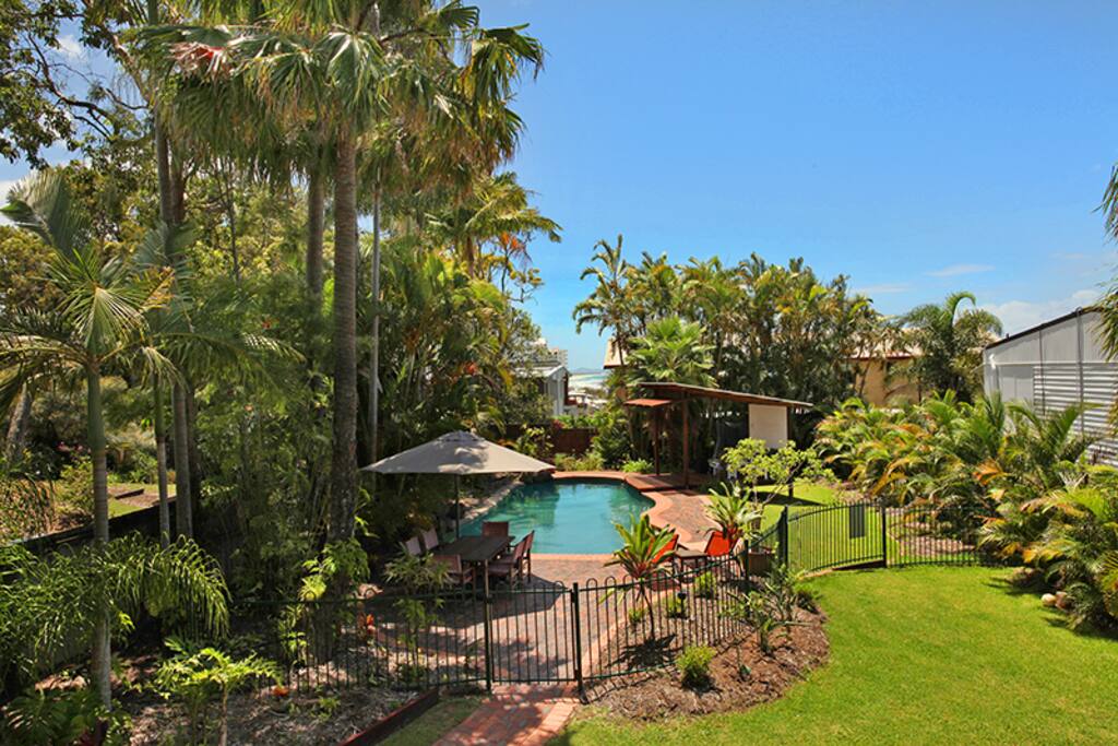 Large Pool with out door Dinning and relaxation gazebo
