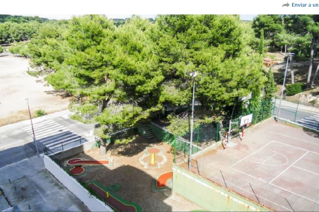 campo de futbol, basket, minigolf