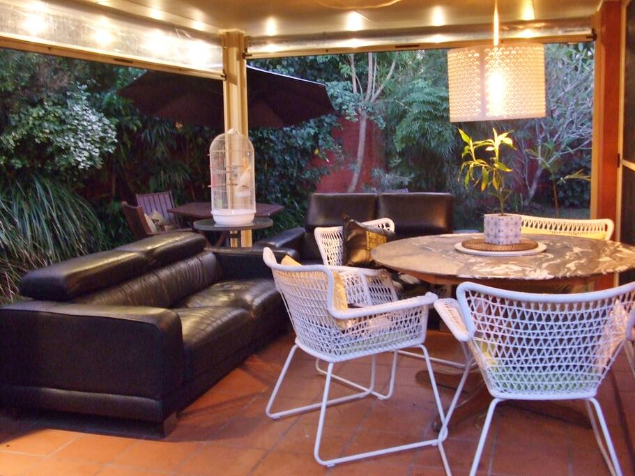 The conservatory is all weather fun. BBQ too.