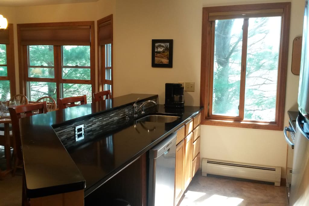 Kitchen catches the morning sun.