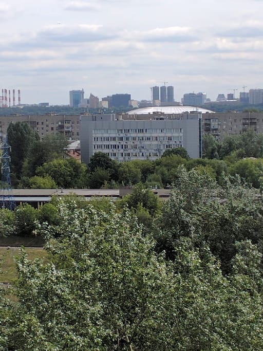View of Luzhniki stadium from the window.