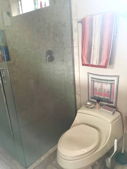 private, clean toilet & shower