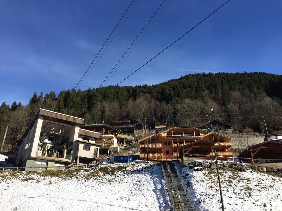 View of Apartment Building from Carpark of Telepherique