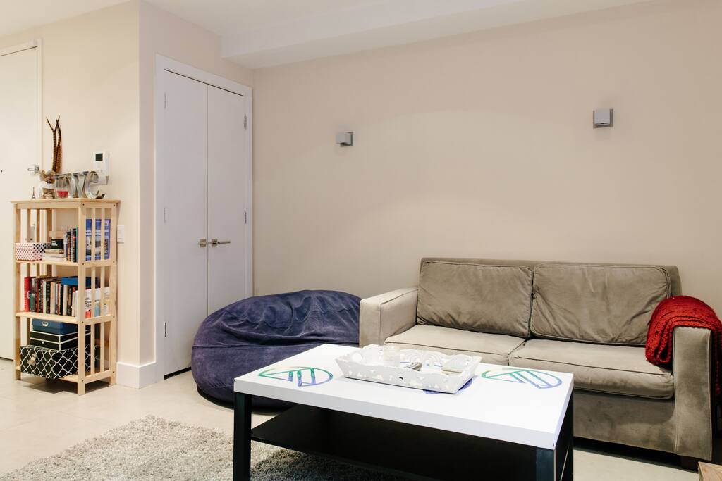 Living room is in the lower level