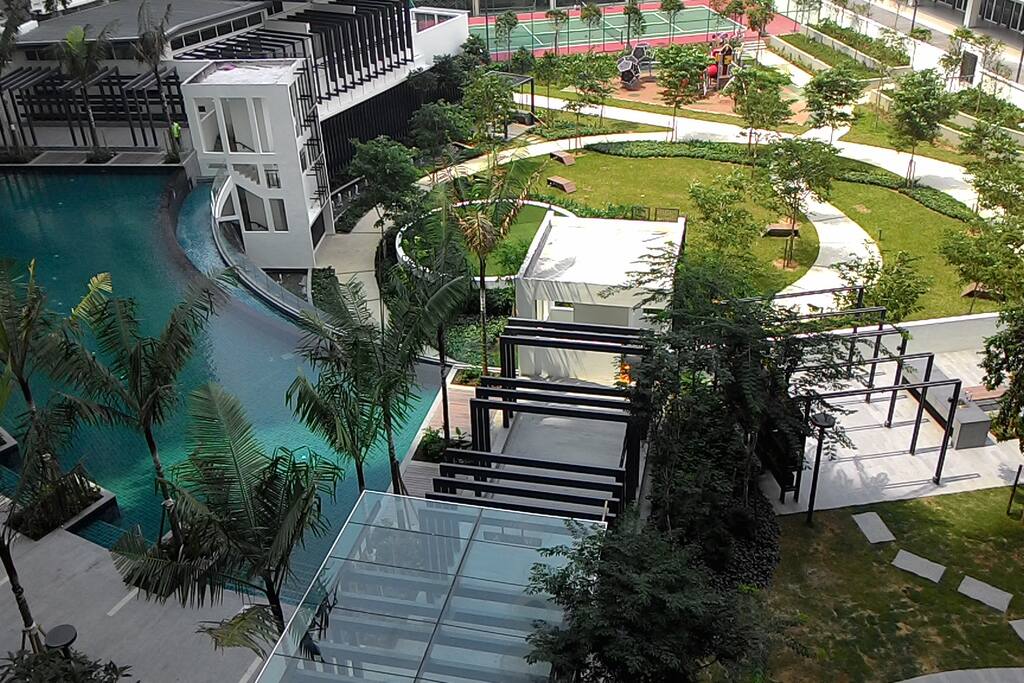 Direct Pool View from Apartment Balcony