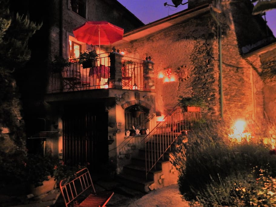Holiday home in the evening.