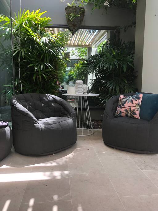Outdoor comfort chairs perfect for an evening aperitif
