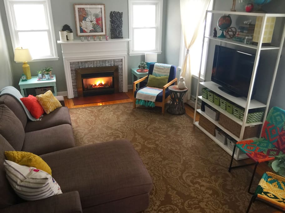Living Room - finds from around the world and chairs made by local artists.