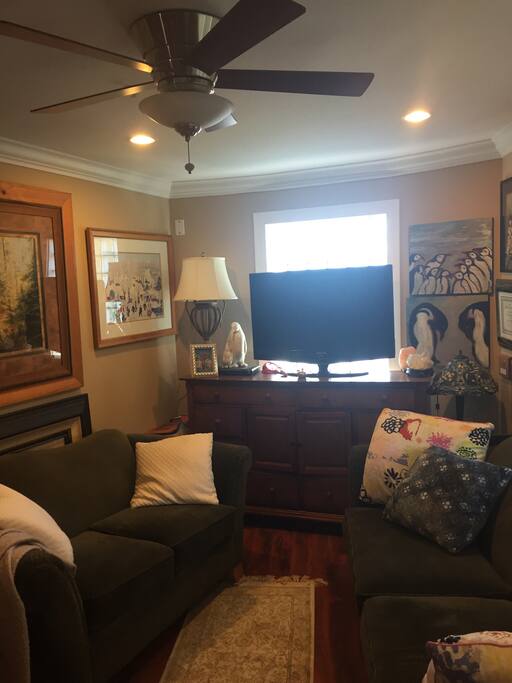 Living room and large TV