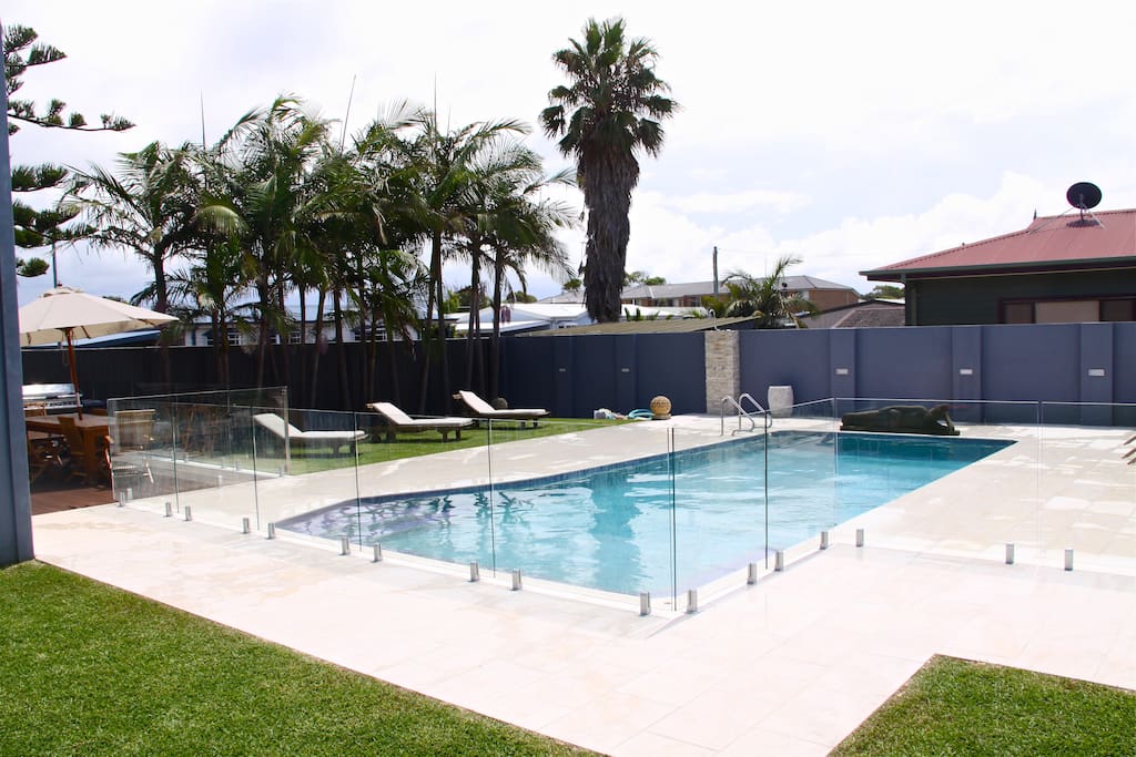 Large heated salt water pool