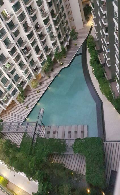 Swimming pool view from balcony family area