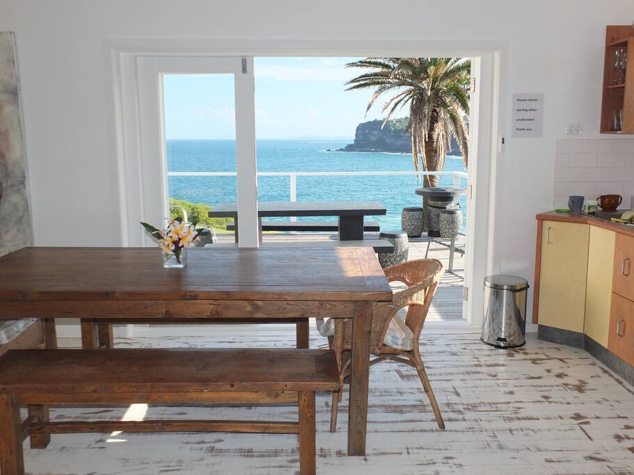 View from the Kitchen out onto the deck