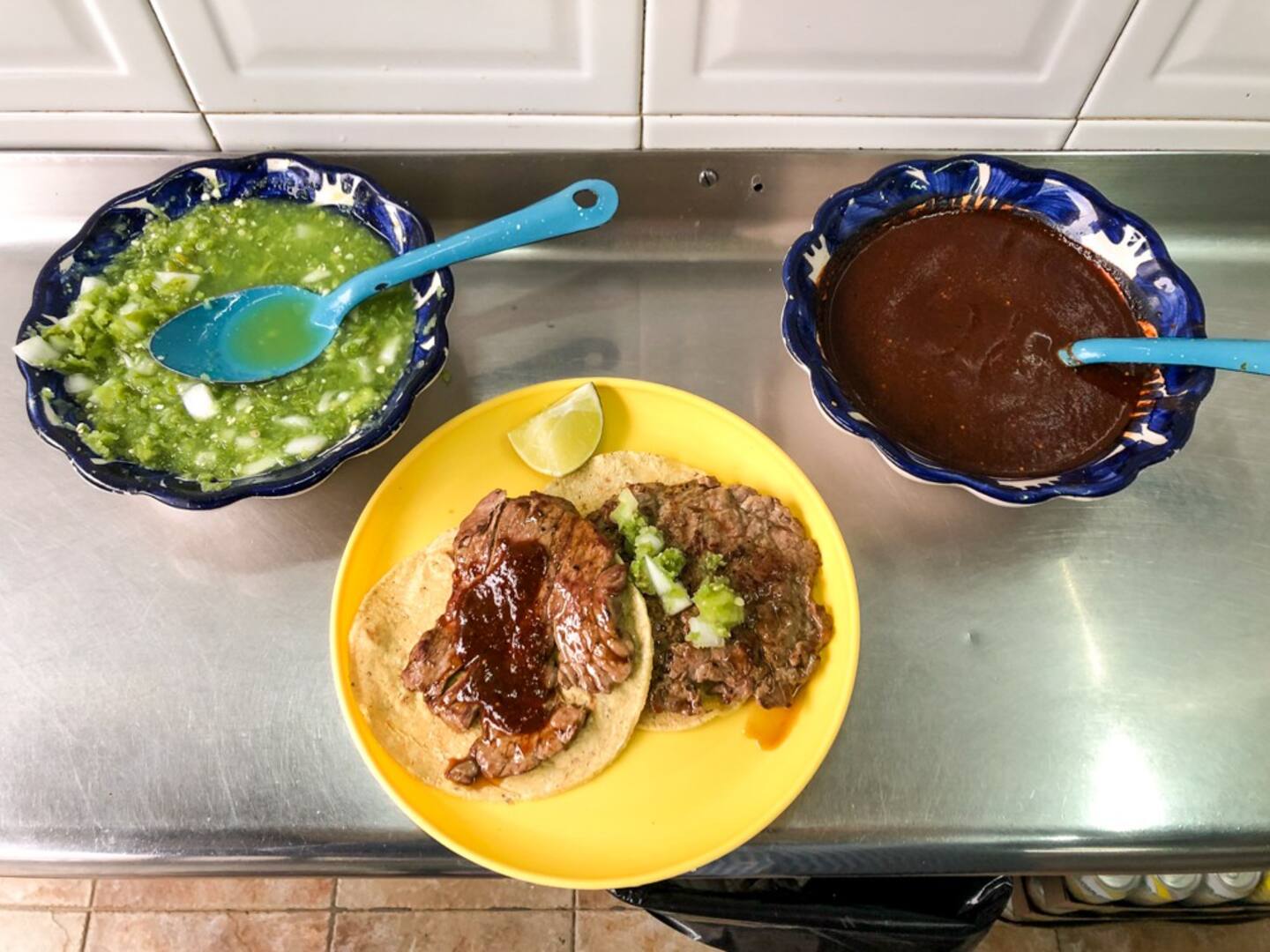 delicious tacos and salsas