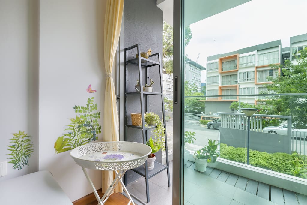 Bedroom with balcony