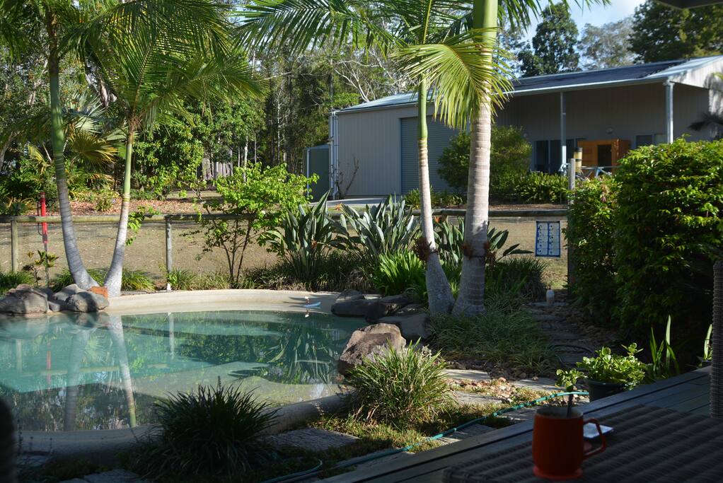 Pool and view to Claremonts Little House.