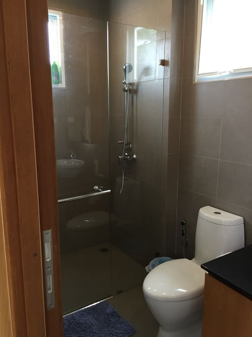 Stand Up shower in your private full bathroom.