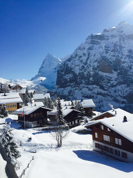 View from our balcony, towards the Eiger.