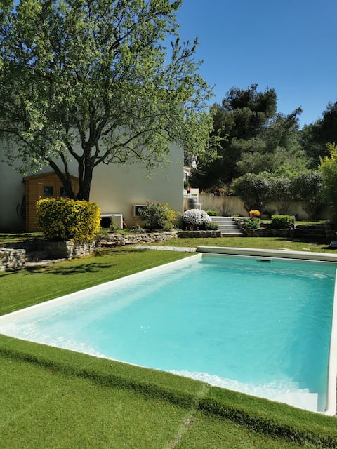 Warm house with pool