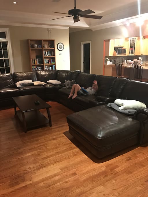 Spacious sectional for extra sleeping space