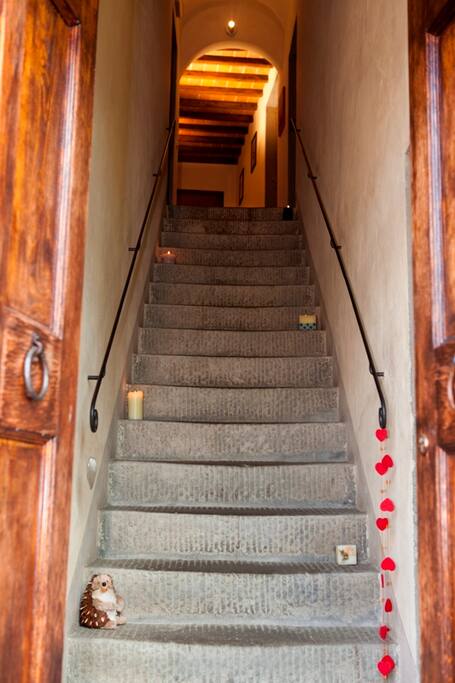 Stairs to the apartments.