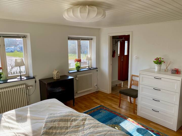 Bedroom 1 overlooking the harbour.