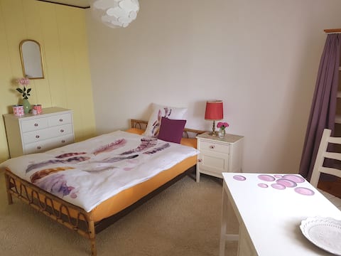 Heimeliges Einzelzimmer mit Sicht ins Grüne