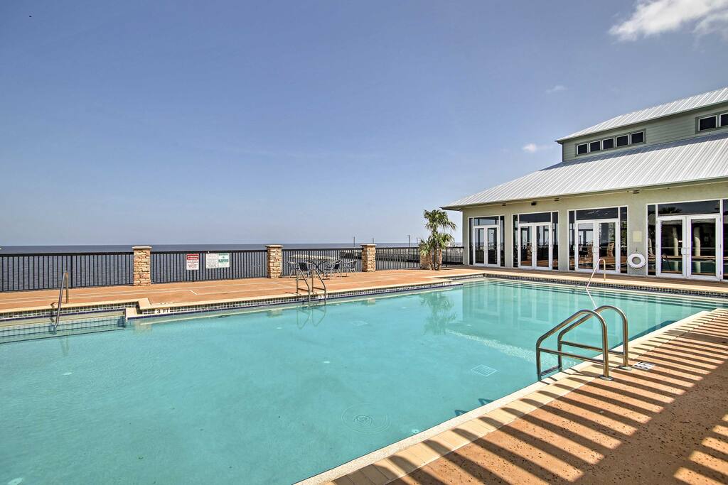 When you're not fishing for bass off the pier, go for a refreshing dip in the pool to cool down on balmy Florida days.